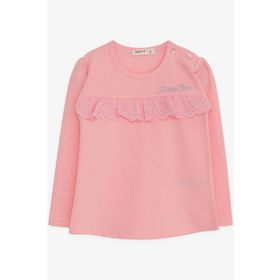 Breeze Pudra 1-4 Yaş Uzun Kollu Güpürlü Kız Çocuk T-shirt
