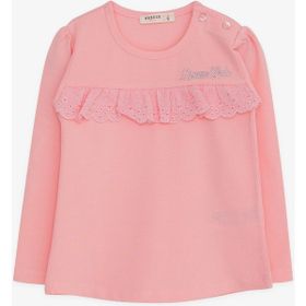 Breeze Pudra 1-4 Yaş Uzun Kollu Güpürlü Kız Çocuk T-shirt