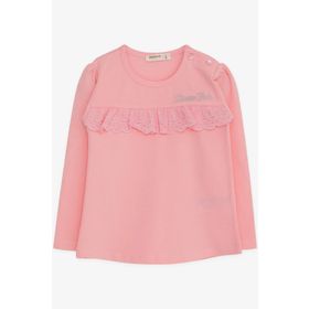 Breeze Pudra 1-4 Yaş Uzun Kollu Güpürlü Kız Çocuk T-shirt