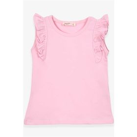 Breeze Pudra 3-7 Yaş Kolları Fırfırlı Kız Çocuk T-shirt