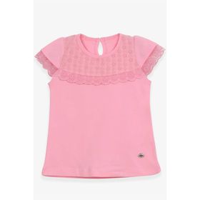 Breeze Pudra 3-8 Yaş Fisto Detaylı Kız Çocuk T-shirt