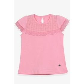 Breeze Pudra 3-8 Yaş Fisto Detaylı Kız Çocuk T-shirt
