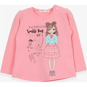 Breeze Somon 1-4 Yaş Uzun Kollu Baskılı Kız Çocuk T-shirt