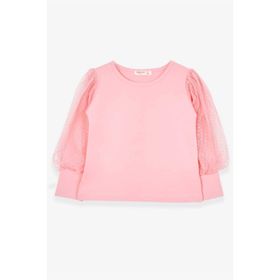 Breeze Somon 3-7 Yaş Kolları Tül Detaylı Kız Çocuk T-shirt