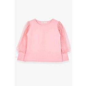 Breeze Somon 3-7 Yaş Kolları Tül Detaylı Kız Çocuk T-shirt