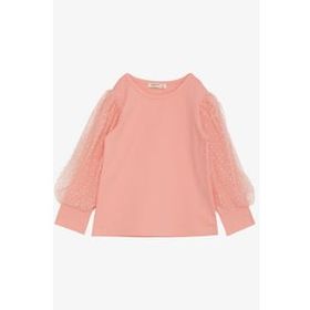 Breeze Somon 3-7 Yaş Kolları Tül Detaylı Kız Çocuk T-shirt