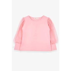 Breeze Somon 3-7 Yaş Kolları Tül Detaylı Kız Çocuk T-shirt