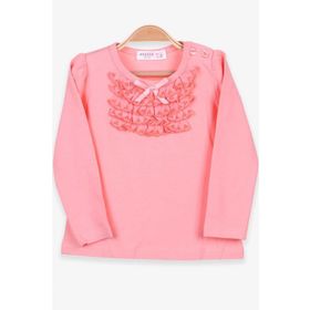 Breeze Somon 6 Ay-8 Yaş Uzun Kollu Güpürlü Fiyonklu Kız Bebek T-shirt