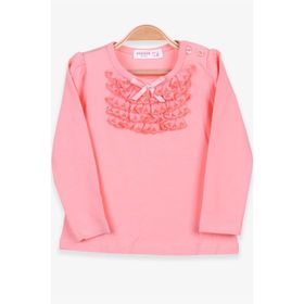 Breeze Somon 6 Ay-8 Yaş Uzun Kollu Güpürlü Fiyonklu Kız Bebek T-shirt