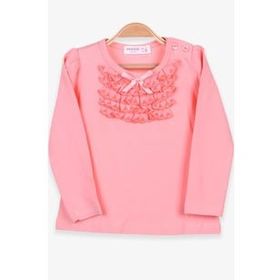 Breeze Somon 6 Ay-8 Yaş Uzun Kollu Güpürlü Fiyonklu Kız Bebek T-shirt