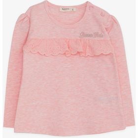 Breeze Somon Melanj 1-4 Yaş Uzun Kollu Güpürlü Kız Çocuk T-shirt