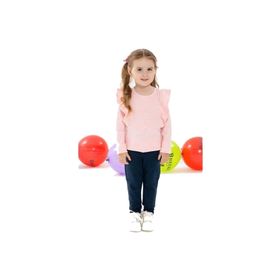 Breeze Somon Melanj 1.5-5 Yaş Omuzu Fırfırlı Kız Çocuk Uzun Kollu Bluz