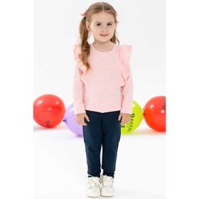 Breeze Somon Melanj 1.5-5 Yaş Omuzu Fırfırlı Kız Çocuk Uzun Kollu Bluz