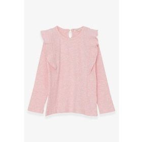 Breeze Somon Melanj 6-12 Yaş Omuzu Fırfırlı Kız Çocuk Uzun Kollu Bluz