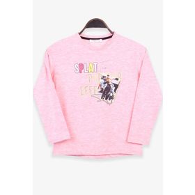 Breeze Somon Melanj 8-14 Yaş Uzun Kollu Baskılı Taşlı Kız Çocuk T-shirt