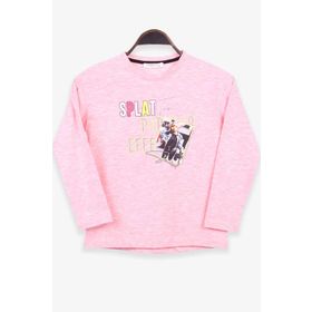 Breeze Somon Melanj 8-14 Yaş Uzun Kollu Baskılı Taşlı Kız Çocuk T-shirt