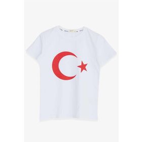 Breeze Türk Bayraklı Beyaz 4-14 Yaş Erkek Çocuk T-shirt
