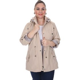 Brendon 21S32000595 Taş Büyük Beden Mevsimlik Kadın Trençkot