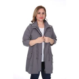 Brendon 21S32003019 Kadın Büyük Beden Pamuklu Mevsimlik Trençkot