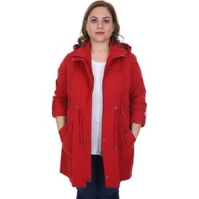 Brendon 21S32003019 Kırmızı Büyük Beden Pamuklu Mevsimlik Kadın Trençkot