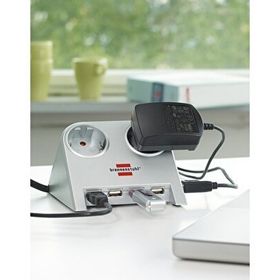 Brennenstuhl 4 USB 2.0 2.100 mAh 2 Soketli Beyaz Masaüstü Uzatma Priz