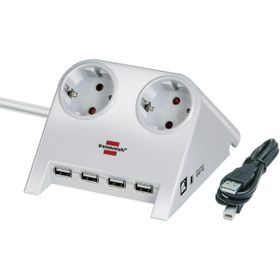 Brennenstuhl 4X USB 2.0 2.100 MAH 2'li Beyaz Masa Üstü Priz