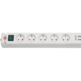 Brennenstuhl Bremounta 2x Usb Şarj 3 mt Beyaz 5 Soketli Priz