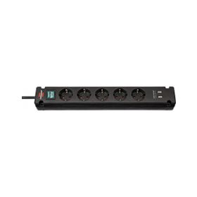 Brennenstuhl Bremounta Serisi 2x Usb Şarj Özellikli 5 Soketli 3 mt Uzatma Siyah Priz