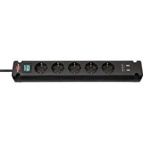 Brennenstuhl Bremounta Serisi 2x Usb Şarj Özellikli 5 Soketli 3 mt Uzatma Siyah Priz