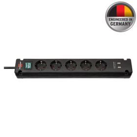 Brennenstuhl Bremounta Serisi 2x Usb Şarj Özellikli 5 Soketli 3 mt Uzatma Siyah Priz