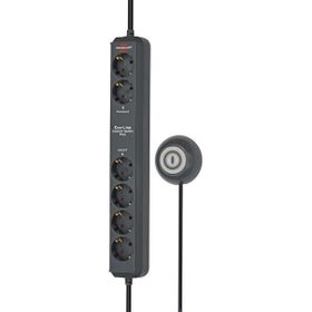 Brennenstuhl Eco Line Comfort Serisi Fonksiyonel Güvenlik Anahtarlı 6 Soketli Siyah 1.5 m Uzatma Prizi