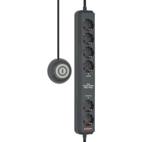 Brennenstuhl Eco Line Comfort Serisi Fonksiyonel Güvenlik Anahtarlı 6 Soketli Siyah 1.5 m Uzatma Prizi