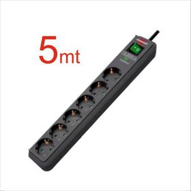 Brennenstuhl Eco Line Serisi 5 m 6 Soketli 13.500A Akım Koruyucu Priz