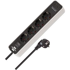 Brennenstuhl Ecolor Serisi 4 Soketli 2 x USB Type-C Hızlı Şarj Özellikli 1.5 mt Beyaz Uzatma Kablosu Priz
