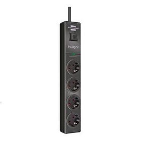Brennenstuhl Hugo Serisi 4 Soketli 2 m 19.500 mAh Akım Korumalı Siyah Uzatma Prizi