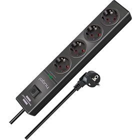 Brennenstuhl Hugo Serisi 4 Soketli 2 m 19.500 mAh Akım Korumalı Siyah Uzatma Prizi