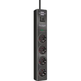 Brennenstuhl Hugo Serisi 4 Soketli 2 m 19.500 mAh Akım Korumalı Siyah Uzatma Prizi