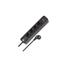 Brennenstuhl Hugo Serisi 4 Soketli 2 mt 19.500 MAH Siyah Akım Korumalı Priz Uzatma Kablosu