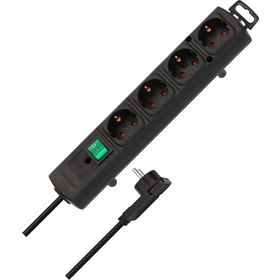 Brennenstuhl Hugo Serisi 4 Soketli 2 mt 19.500 MAH Siyah Akım Korumalı Priz Uzatma Kablosu
