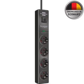 Brennenstuhl Hugo Serisi 4 Soketli 2 mt 19.500 MAH Siyah Akım Korumalı Priz Uzatma Kablosu