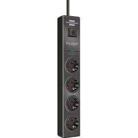 Brennenstuhl Hugo Serisi 4 Soketli 2 mt 19.500 MAH Siyah Akım Korumalı Priz Uzatma Kablosu