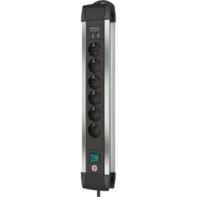 Brennenstuhl Premium Alu-line Serisi 6 Soketli 2 USB 3 m Uzatma Priz