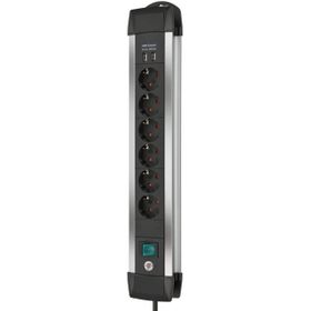 Brennenstuhl Premium Alu-line Serisi 6 Soketli 2 USB 3 m Uzatma Priz