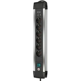 Brennenstuhl Premium Alu-line Serisi 6 Soketli 2 USB 3 m Uzatma Priz
