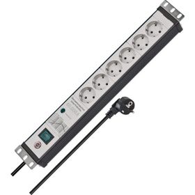 Brennenstuhl Premium Alu Line Serisi 6 Soketli 2 x USB 3 m Siyah Gri Priz Uzatma Kablosu