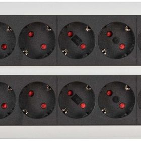 Brennenstuhl Premium Alu-line Serisi 8 + 8 16 Soketli 3 m Uzatma Prizi
