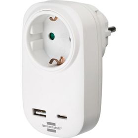 Brennenstuhl Premium Serisi Tek Soketli 1 Type-C 1 USB 18W Hızlı Şarj Özellikli Şarj Korumalı Priz
