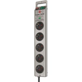 Brennenstuhl Super Solid Serisi 5 Soketli 2.5 m 13.500 mAh Gümüş Akım Korumalı Priz