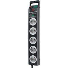 Brennenstuhl Super Solid Serisi 5 Soketli 2.5 m 13.500 mAh Siyah Akım Korumalı Priz
