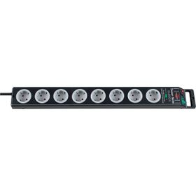 Brennenstuhl Super Solid Serisi 8 Soketli 2.5 m 13.500 mAh Siyah Akım Korumalı Priz